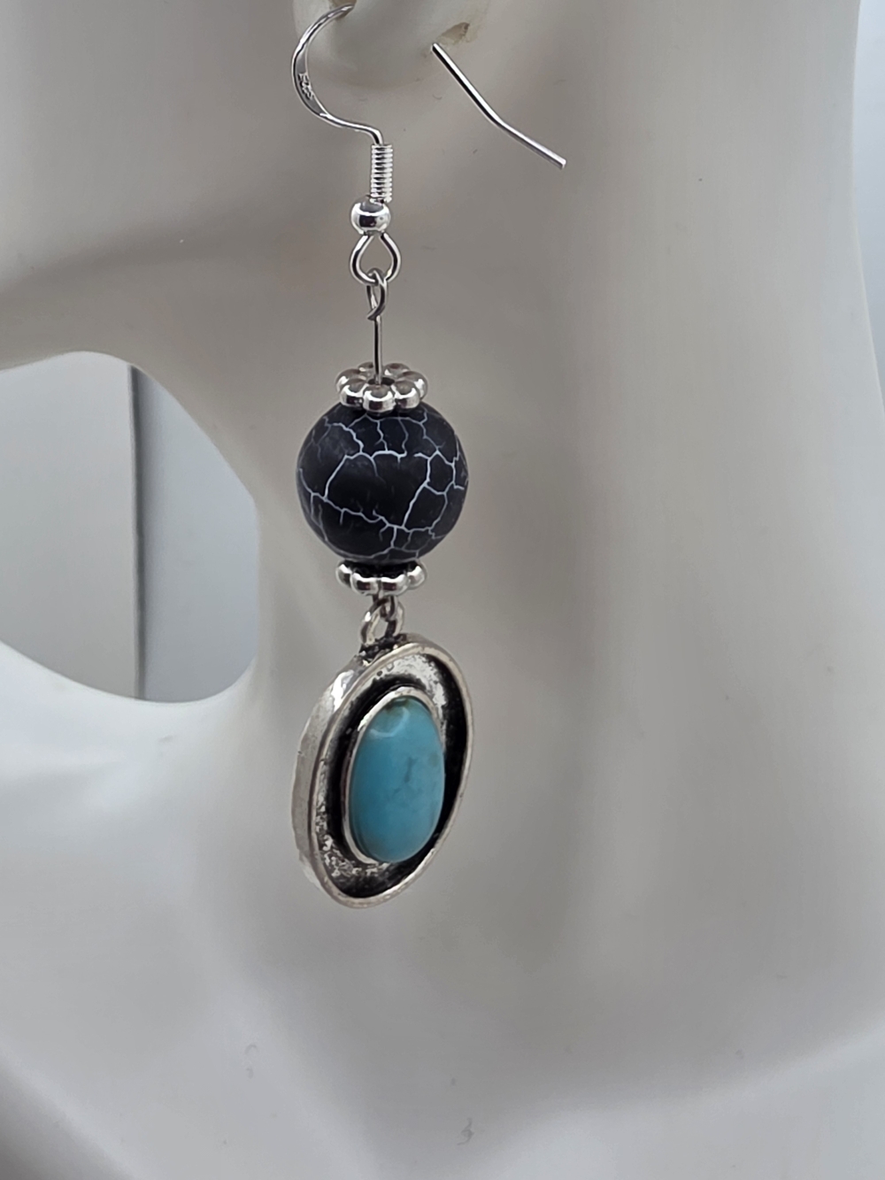 Turquoise Stone Pendent Earrings